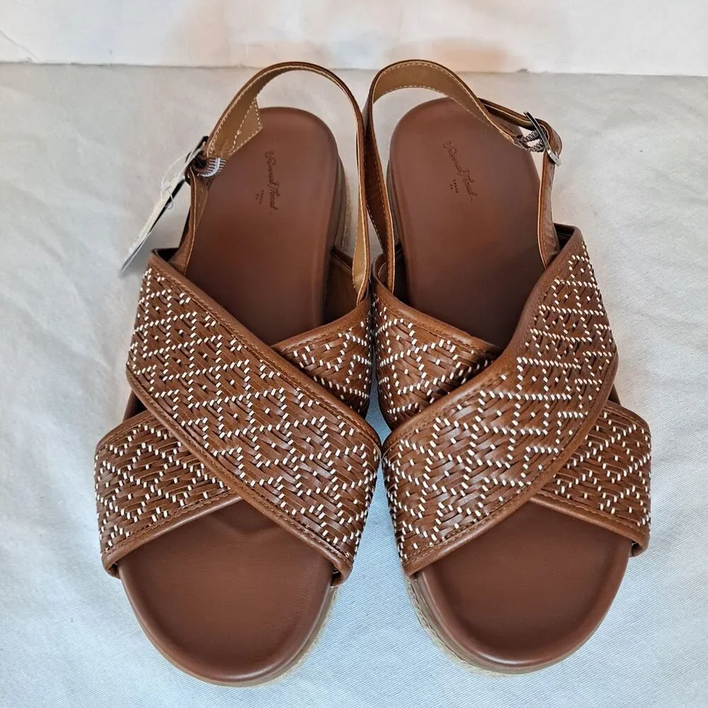 Universal Thread Elisa Platform Espadrille Sandals Womens Size 11 Cognac Brown